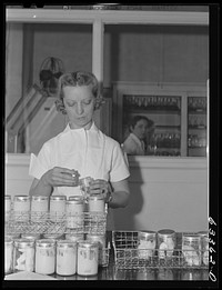 Samples of butter in laboratory of Land O'Lakes plant. Minneapolis, Minnesota. Sourced from the Library of Congress.