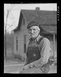 [Untitled photo, possibly related to: Newton County, Missouri. Camp Crowder area. James Mallory, Ozark farmer whose land has been bought by the Army for construction. With the aid of FSA (Farm Security Administration), he will move to a farm in Bates County one hundred miles north, in the corn belt]. Sourced from the Library of Congress.