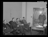 [Untitled photo, possibly related to: Athens, Ohio. Meeting of the utilities division of the civilian defense council]. Sourced from the Library of Congress.