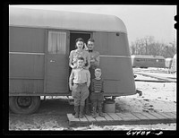 [Untitled photo, possibly related to: Burlington, Iowa. Acres unit, FSA (Farm Security Administration) trailer camp for workers at Burlington ordnance plant]. Sourced from the Library of Congress.