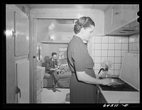 Burlington, Iowa. Sunnyside unit, FSA (Farm Security Administration) trailer camp. McReynolds family in their trailer for workers at Burlington ordnance plant. Sourced from the Library of Congress.