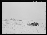 Adams County, North Dakota. Stock farmer, George P. Moeller, spreading manure on his cornfield. Sourced from the Library of Congress.