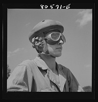 [Untitled photo, possibly related to: Fort Belvoir, Virginia. Tank driver]. Sourced from the Library of Congress.