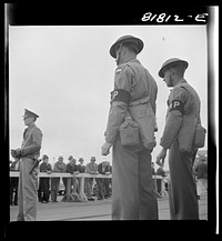 [Untitled photo, possibly related to: Sentry on guard at the Army transport dock. San Francisco, California]. Sourced from the Library of Congress.