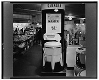 Washer for sale. Sears Roebuck store at Syracuse, New York. Sourced from the Library of Congress.