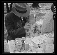 The young and the old joined the pilgrimage into the fall spendor of the Berkshires. Mohawk Trail, Massachusetts. State-owned camp and picnic site. Sourced from the Library of Congress.