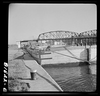 [Untitled photo, possibly related to: Lock Eleven on the Erie Canal at Amsterdam, New York]. Sourced from the Library of Congress.