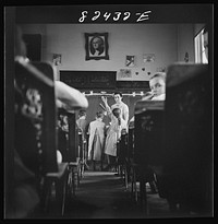 Red Run, Pennsylvania (vicinity). Public school which serves one of the strictest Mennonite communities in the country. Sourced from the Library of Congress.
