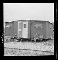 Arlington, Virginia. FSA (Farm Security Administration) trailer camp project for es. Exterior of an expansible trailer. Sourced from the Library of Congress.