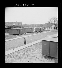 [Untitled photo, possibly related to: Arlington, Virginia. FSA (Farm Security Administration) trailer camp project for es. View of the project showing expansible trailers]. Sourced from the Library of Congress.