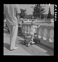 Detroit, Michigan. Child in toddler go-cart. Sourced from the Library of Congress.