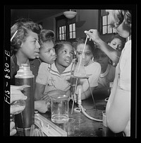 Washington, D.C. Science class in a  high school. Sourced from the Library of Congress.