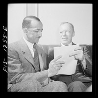 [Untitled photo, possibly related to: Washington, D.C. William H. Hastie, civilian aide to the Secretary of War, in conference with Undersecretary of War Patterson]. Sourced from the Library of Congress.