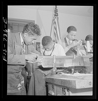 [Untitled photo, possibly related to: Washington, D.C. Making model airplanes for U.S. Navy at the Armstrong Technical High School]. Sourced from the Library of Congress.
