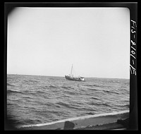 [Untitled photo, possibly related to: Provincetown, Massachusetts. Aboard the Francis and Marion, a Portuguese drag trawler, fishing off Cape Cod]. Sourced from the Library of Congress.