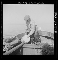 Clearing barrel float which floats the trawl off Cape Cod, Massachusetts. Sourced from the Library of Congress.