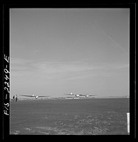 Parris Island, South Carolina. U.S. Marine Corps glider detachment training camp. Glider planes in flight. Sourced from the Library of Congress.