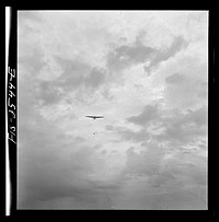 [Untitled photo, possibly related to: Parris Island, South Carolina. U.S. Marine Corps glider detachment training camp. Glider plane in flight]. Sourced from the Library of Congress.