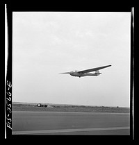 Parris Island, South Carolina. U.S. Marine Corps glider detachment training camp. Glider plane in flight. Sourced from the Library of Congress.