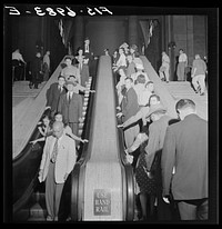 New York, New York. Escalators at the Pennsylvania railroad station. Sourced from the Library of Congress.