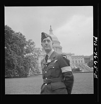 Washington, D.C. International student assembly. Pilot officer Russell Garlick, a delegate from New Zealand. Sourced from the Library of Congress.