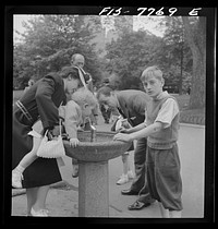 New York, New York. Drinking fountain in Central Park on Sunday. Sourced from the Library of Congress.
