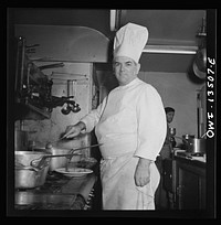 New York, New York. Chef in Sixty-Eight restaurant on Fifth Avenue at Thirteenth Street. Sourced from the Library of Congress.
