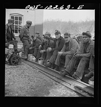 Pittsburgh, Pennsylvania (vicinity). Montour no. 4 mine of the Pittsburgh Coal Company. Waiting for the noon shift. Sourced from the Library of Congress.