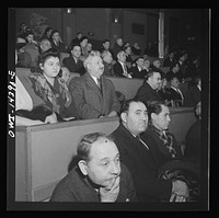 New York, New York. Mourners at the funeral of Carlo Tresca, the Italian anarchist publisher of Il Martello, who was murdered on Fifth Avenue. The funeral was held in Manhattan Center and was attended by over 5000 anti-fascists. Sourced from the Library of Congress.