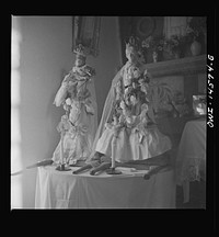 Trampas, New Mexico. Santos on the main altar in a church which was built in 1700 and is the best-preserved colonial mission in the Southwest. Sourced from the Library of Congress.