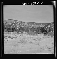[Untitled photo, possibly related to: Trampas, Taos County, New Mexico. A Spanish-American village in the foothills of the Sangre de Cristo mountains dating back to 1700 which was once a sheep-raising center. Due to overgrazing and loss of range title, its inhabitants now work as migratory labor and at subsistence farming]. Sourced from the Library of Congress.