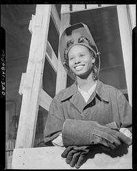 Daytona Beach, Florida. Bethune-Cookman College. Girl welder in the NYA (National Youth Administration) school. Sourced from the Library of Congress.