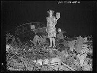 Detroit, Michigan. Scrap collected for salvage at a rally sponsored by the Work Projects Administration (WPA) at the state fairgrounds. Sourced from the Library of Congress.