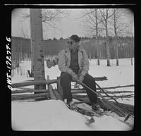 [Untitled photo, possibly related to: Rangers going to measure snow on the Sangre de Cristo Mountains above Penasco, New Mexico]. Sourced from the Library of Congress.