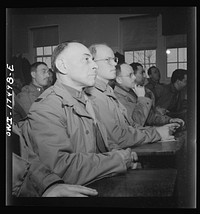Carlisle, Pennsylvania. U.S. Army medical field service school. Army doctors listening to a lecture on Army administration during a five-week course. They must know enough about the Army as a whole to be able to take command, according to their rank, of any unit in an emergency. Sourced from the Library of Congress.