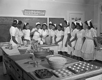 Daytona Beach, Florida. Bethune-Cookman College. Home economic students learning how to make good bread. Sourced from the Library of Congress.