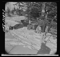 U.S. forest rangers going to measure the snow course in the Sangre de Cristo mountains above Penasco, New Mexico. Sourced from the Library of Congress.
