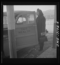 [Untitled photo, possibly related to: Penasco, New Mexico. An ambulance which belongs to the rural medical clinic]. Sourced from the Library of Congress.
