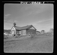 Elizabethtown, New Mexico. The grade school in a deserted gold camp town which dated back to the 1870s. Sourced from the Library of Congress.