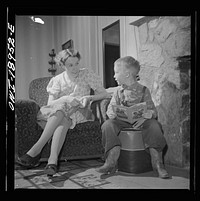 [Untitled photo, possibly related to: Moreno Valley, Colfax County, New Mexico. An evening at home on the Heck ranch]. Sourced from the Library of Congress.
