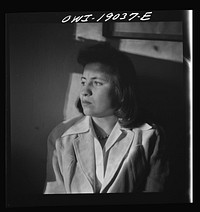 [Untitled photo, possibly related to: Albuquerque, New Mexico. A second generation Anglo-American, Barbara Cottam]. Sourced from the Library of Congress.