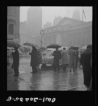 New York, New York. Forty-second Street and Fifth Avenue on a rainy day. Sourced from the Library of Congress.