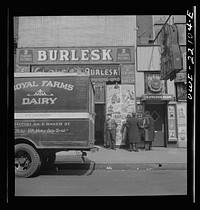 Baltimore, Maryland. Burlesque barker. Sourced from the Library of Congress.