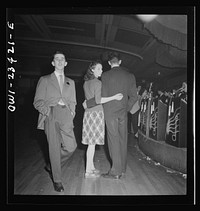 [Untitled photo, possibly related to: Buffalo, New York. Swingshift dance held weekly at the Main-Utica ballroom from midnight to four a.m.]. Sourced from the Library of Congress.