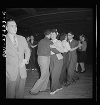 [Untitled photo, possibly related to: Buffalo, New York. Swingshift dance held weekly at the Main-Utica ballroom from midnight to four a.m.]. Sourced from the Library of Congress.