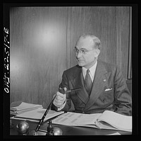 [Untitled photo, possibly related to: Philadelphia, Pennsylvania. Executive at the SKF roller bearing factory]. Sourced from the Library of Congress.