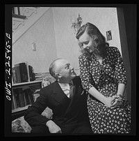 Philadelphia, Pennsylvania. Swedish-American executive of the SKF roller bearing factory and his daughter. Sourced from the Library of Congress.