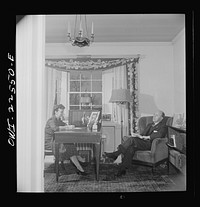 [Untitled photo, possibly related to: Philadelphia, Pennsylvania. Swedish-American engineer at the SKF roller bearing factory with his wife at home]. Sourced from the Library of Congress.