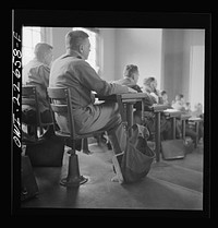 [Untitled photo, possibly related to: Charlottesville, Virginia. Officers attending a lecture in the School of Military Government at the University of Virginia]. Sourced from the Library of Congress.