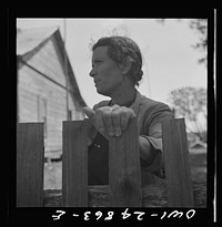 [Untitled photo, possibly related to: Nacogdoches County, Texas. Wife of a farmer in a pine woods area]. Sourced from the Library of Congress.